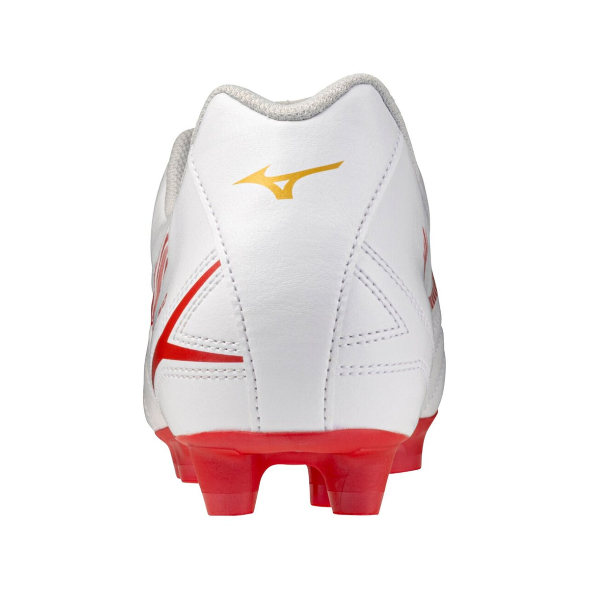 【9月18日発売開始｜予約受付中】ミズノMIZUNOモナルシーダNEO3SELECTサッカースパイク幅広3Eワイド人工皮革軽量ホワイトレッド天然芝土人工芝エントリーモデルp1ga262560