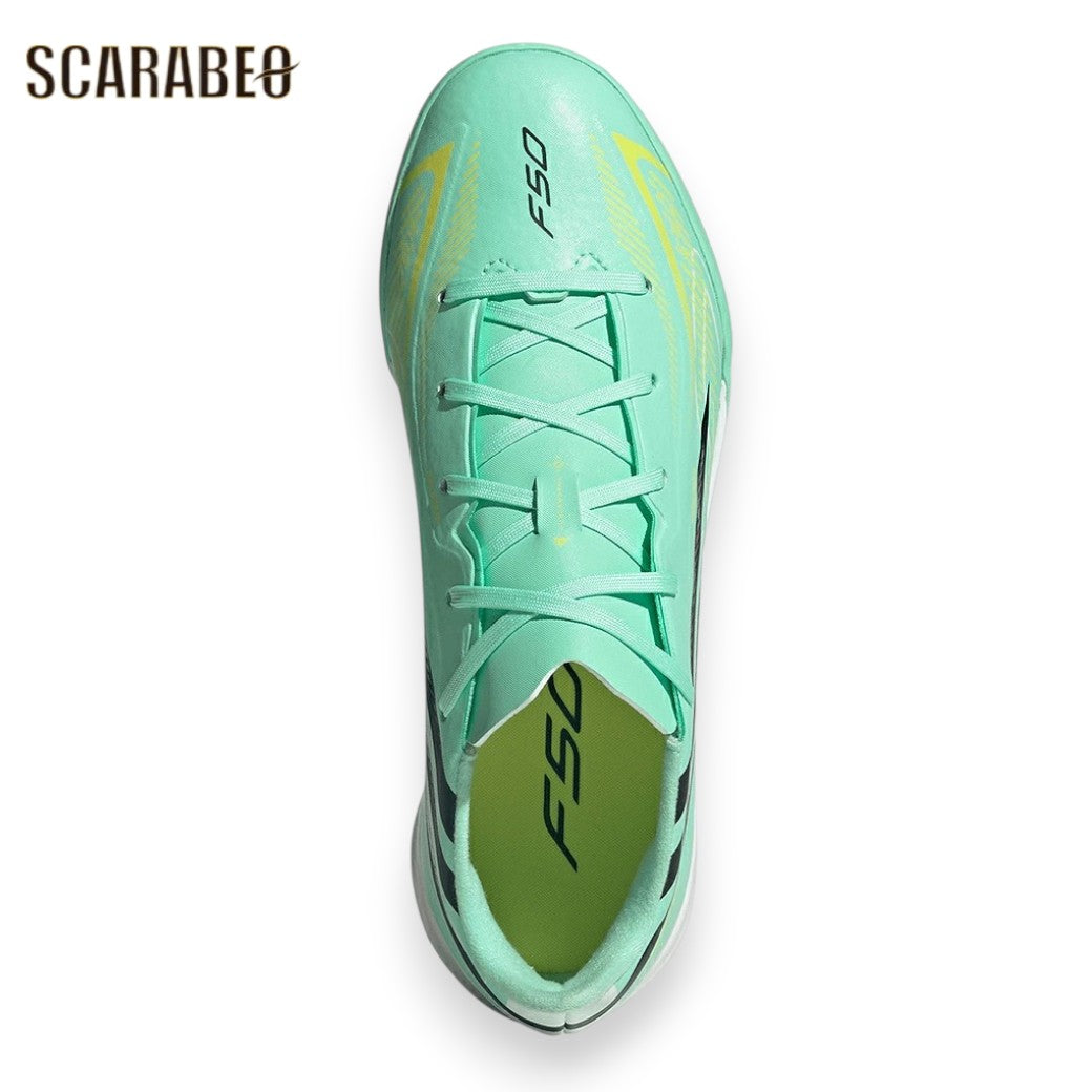 【9月22日入荷予定｜予約受付中】アディダスadidasF50HYPERFASTLEAGUETFジュニアサッカートレーニングシューズキッズターフ人工芝パルスミントネイビーイエローkk1320