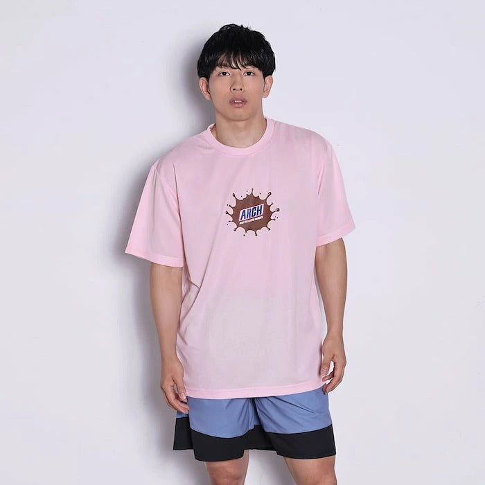 ArchアーチchargeupteeDRYピンクバスケ半袖Tシャツメンズレディース吸汗速乾軽量ポリエステルスポーツウェアライフスタイルt126-151