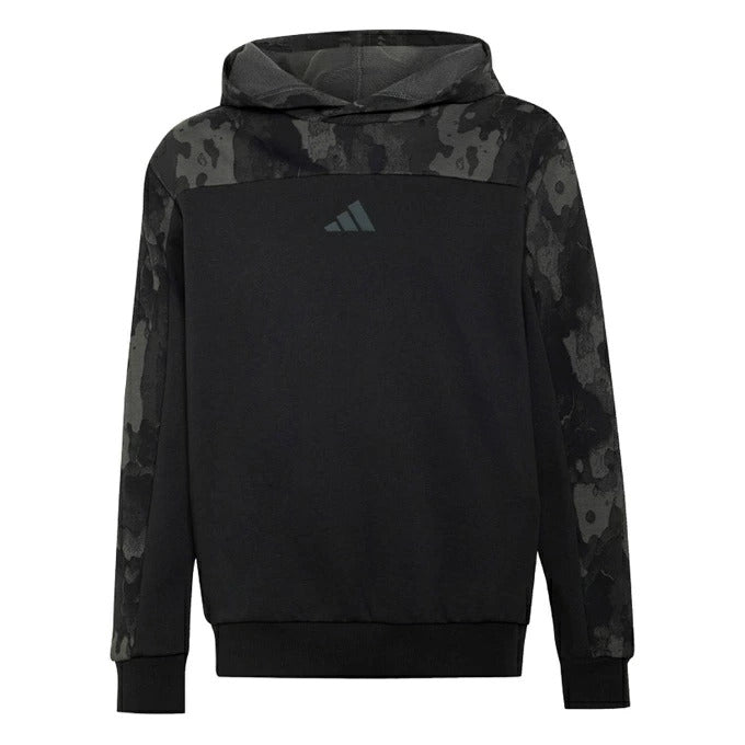 アディダスadidasジュニアシーズナルエッセンシャルズカモフレンチテリーパーカーキッズスウェットフーディーカモフラ迷彩ブラックオリーブzk071