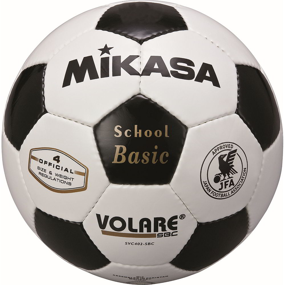 サッカーボール4号球検定球SVC402SBC-WBKホワイトブラック手縫い人工皮革ジュニア小学生svc402sbc-wbk