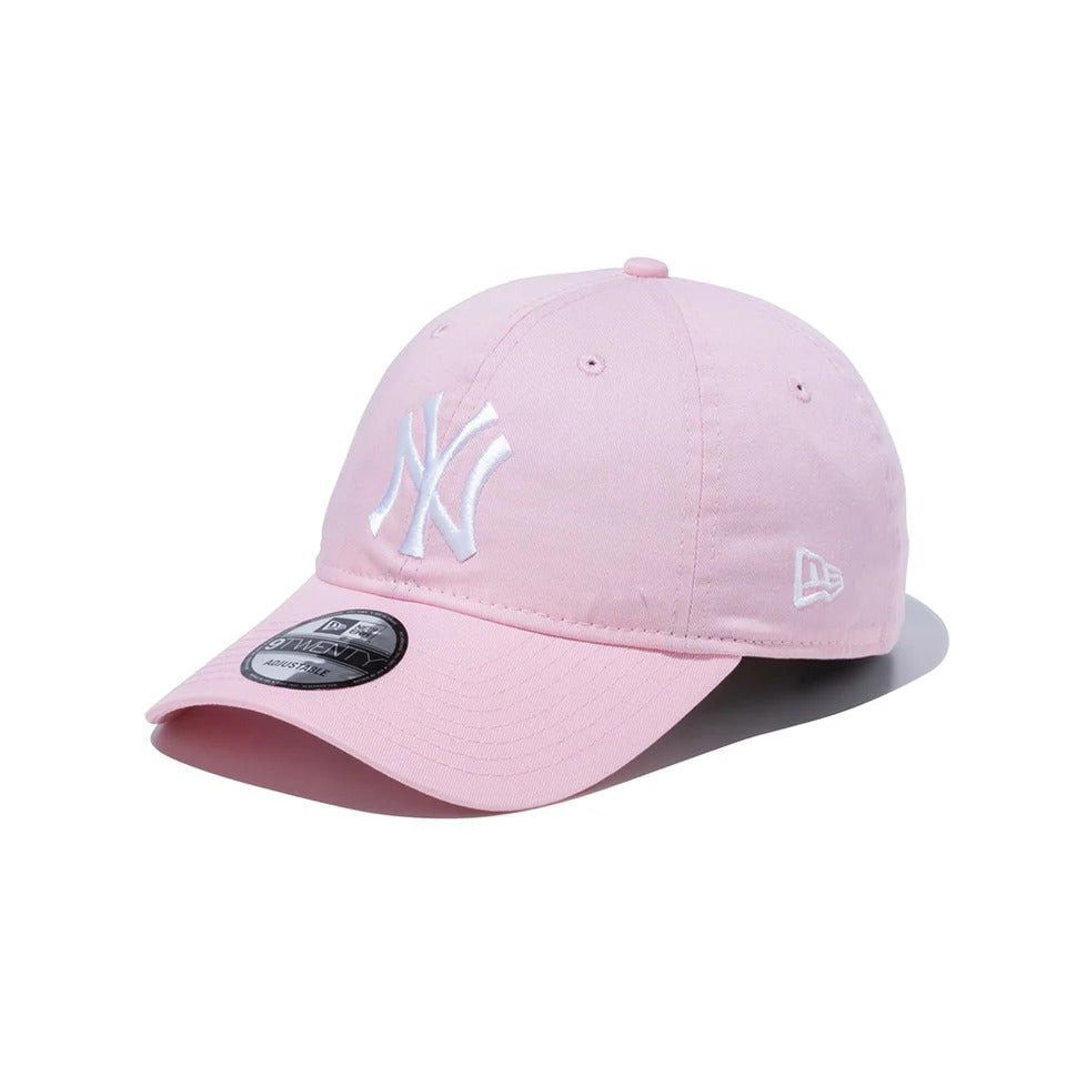 ニューエラ9TWENTYニューヨークヤンキースキャップウォッシュドコットンピンクホワイトMLB帽子メンズレディース14525107