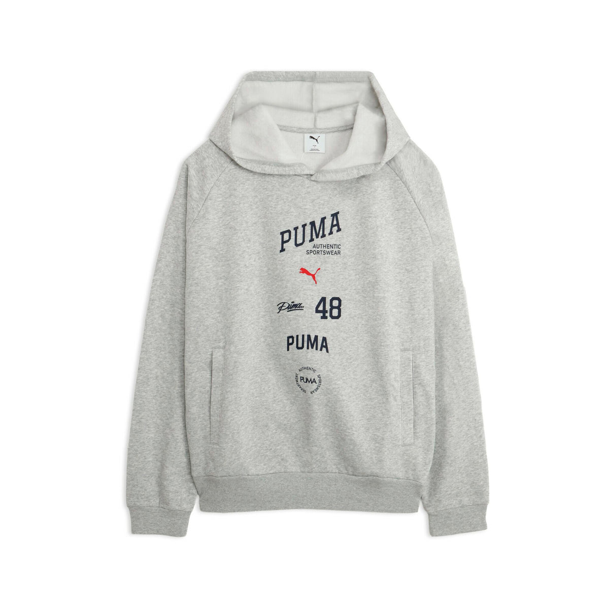 プーマPUMAESSエレベーテッドミックスロゴフーディメンズスウェットパーカー裏起毛吸水速乾UVカットオーバーサイズブラックグレーブラウン638544