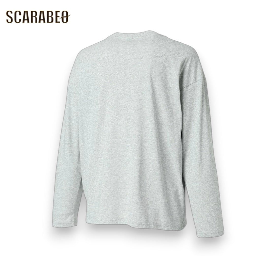 プーマPUMAESSELVロゴT638526メンズ長袖TシャツロンTカットソーコットン混カジュアルブラックグレー638526