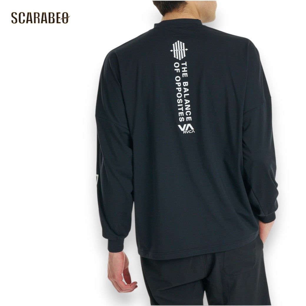RVCAルーカKHIコラボ長袖Tシャツメンズ萩原京平ロンTストレッチ袖ロゴバックプリントスポーツストリートKHIxRVCALTシャツBG042060ホワイトブラックbg042060