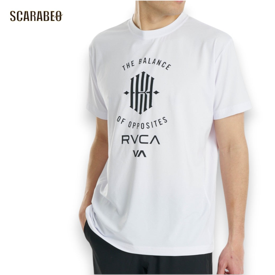 RVCAルーカKHIコラボ半袖Tシャツメンズ萩原京平ストレッチロゴTシャツスポーツトレーニングストリートKHIxRVCAVENTSTシャツBG042200ブラックホワイトbg042200