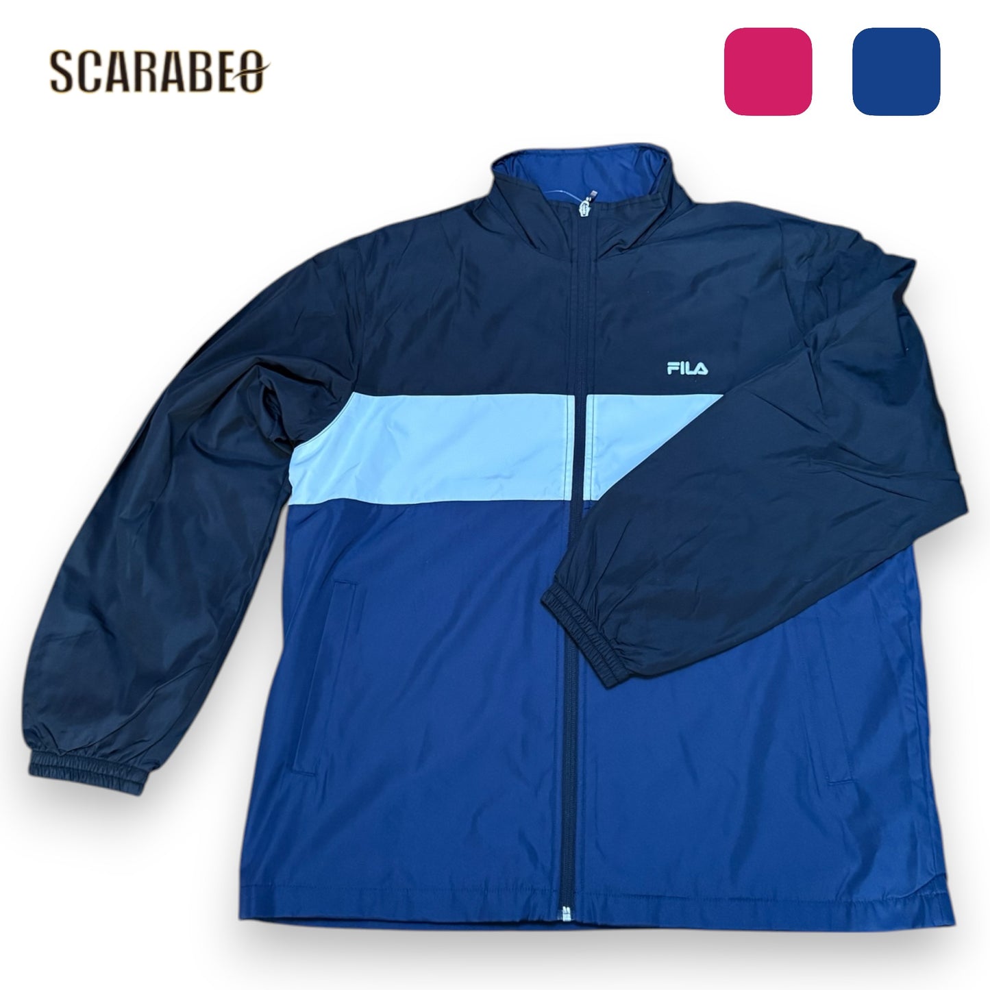 フィラ ウィンドジャケット メンズ 裏トリコット起毛 防風 FILA TRICOT LINING WIND J カジュアル アウター ブラック ネイビー