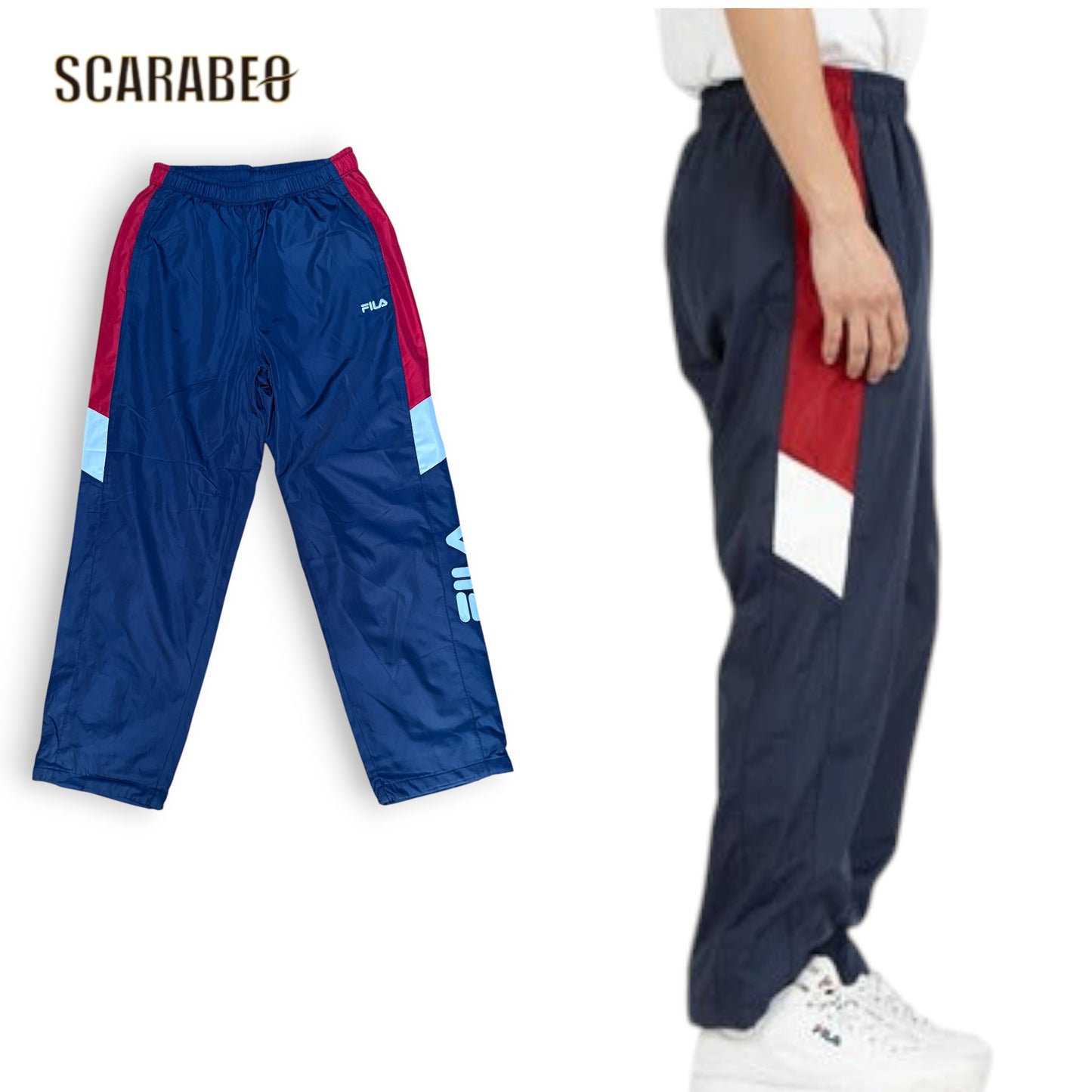 フィラ ウィンドパンツ メンズ 裏トリコット起毛 防風 fm25fp055  FILA TRICOT LINING WIND PANTS カジュアル 防寒 ブラック ネイビー