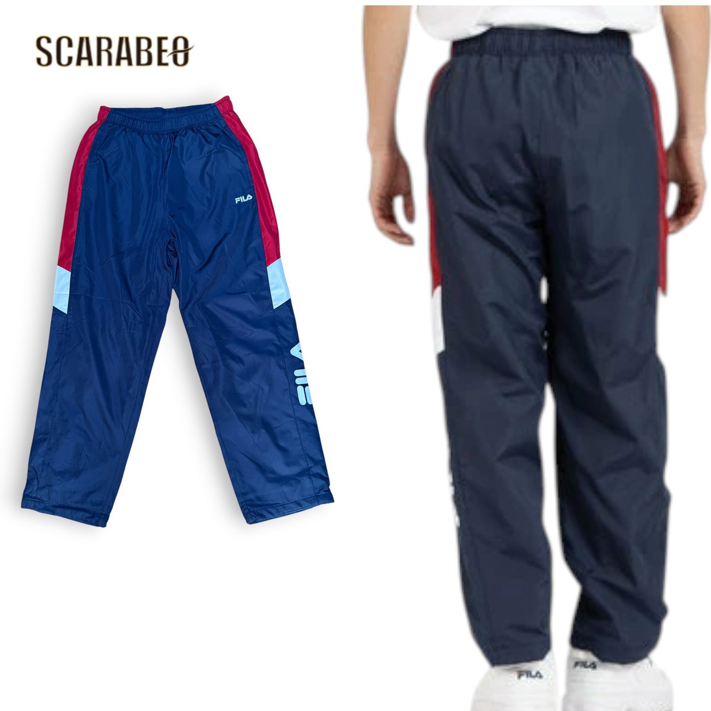 フィラ ウィンドパンツ メンズ 裏トリコット起毛 防風 fm25fp055  FILA TRICOT LINING WIND PANTS カジュアル 防寒 ブラック ネイビー