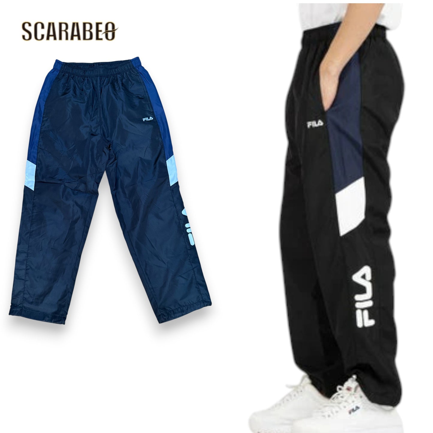フィラ ウィンドパンツ メンズ 裏トリコット起毛 防風 fm25fp055  FILA TRICOT LINING WIND PANTS カジュアル 防寒 ブラック ネイビー