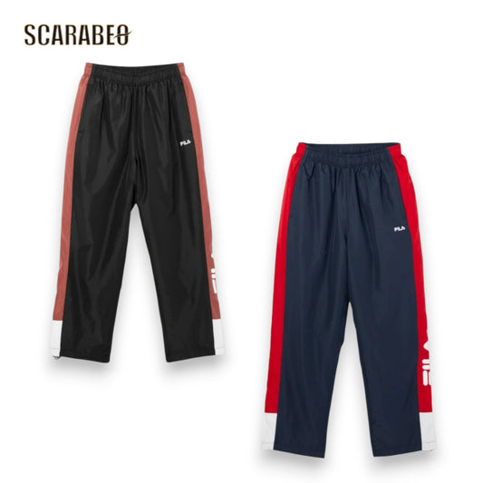 フィラ ウインドブレーカーパンツ レディース 裏起毛 トリコット 防風 FILA ウィンドパンツ FW25FP073 ブラック ピンク ネイビー レッド