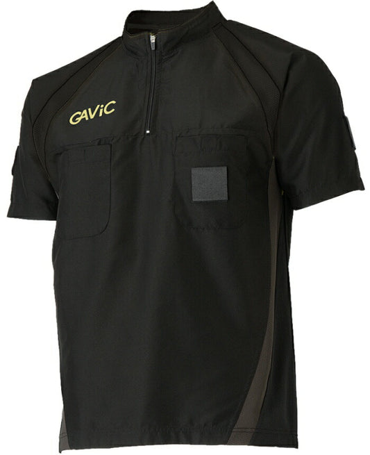 【ガビック GAVIC】 サッカー 審判 半袖 レフリーシャツ ブラック 金ロゴ GA8196 フットサル ユニセックス