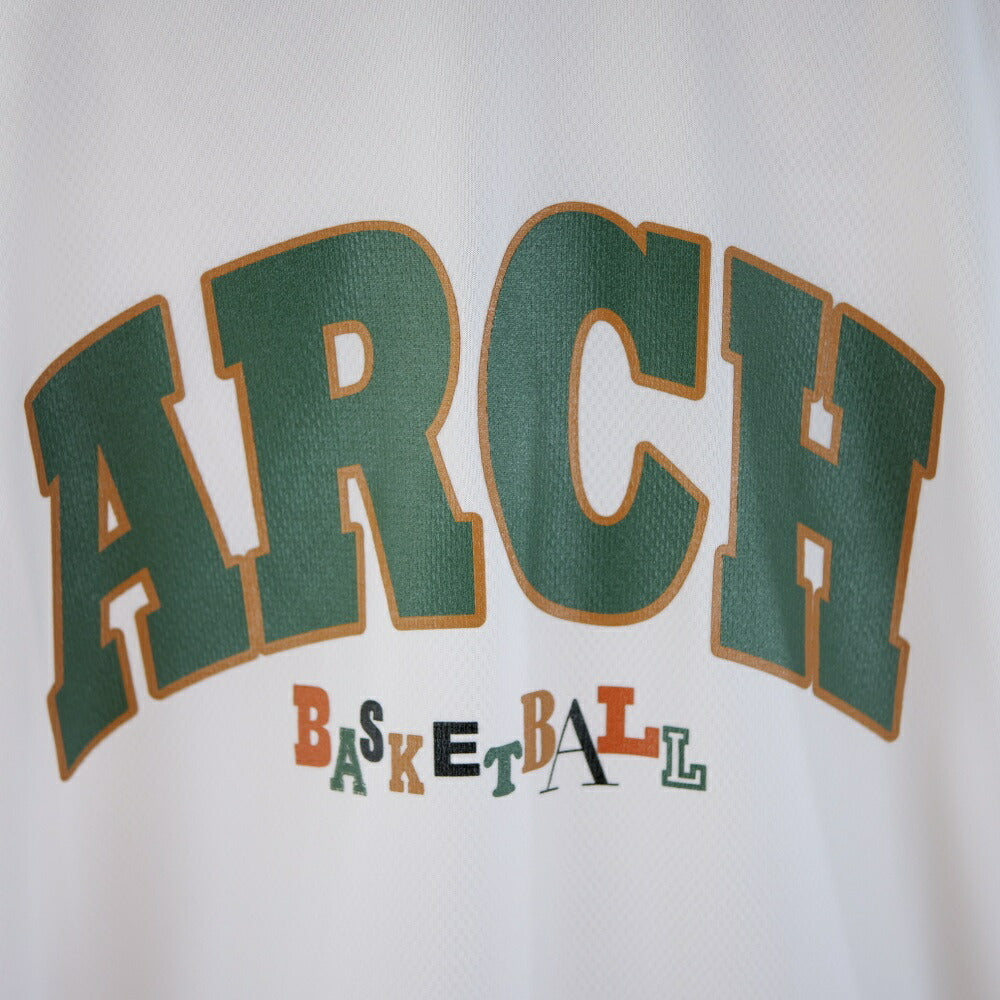 【 Arch アーチ 】 バスケットウェア Tシャツ college lettered tee [DRY]  ホワイト 半袖 バスケットシャツ ショートスリーブ T122-111 バスケ