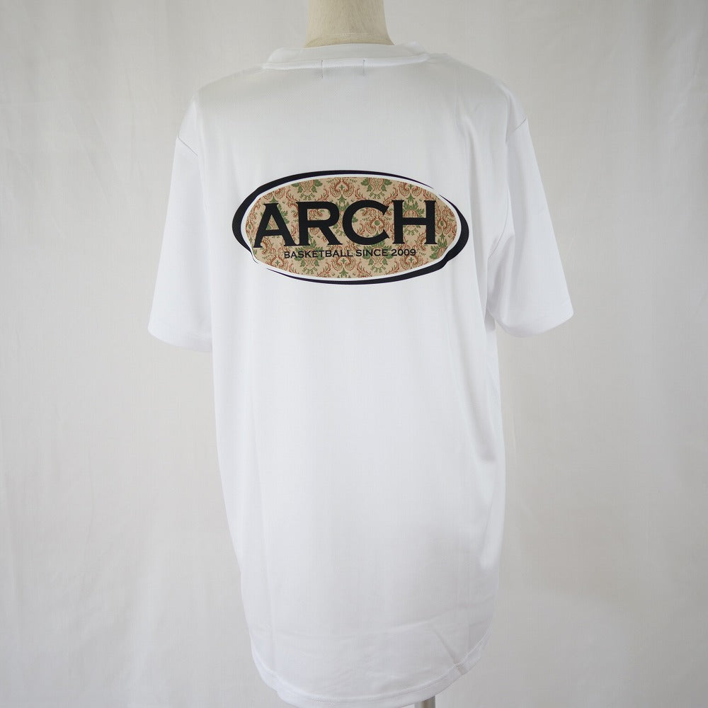 【 Arch アーチ 】 バスケットウェア Tシャツ damask oval tee [DRY] ( ホワイト ) 半袖 バスケットシャツ ショートスリーブ T122-146 バスケ