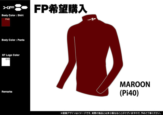 FPハイネックインナーシャツLS　エンジ