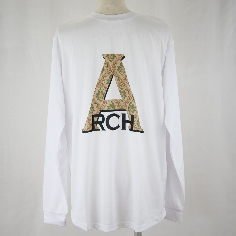 【 Arch アーチ 】 バスケットウェア ドライ ロングTシャツ damask lettered L/S tee [DRY] ホワイト